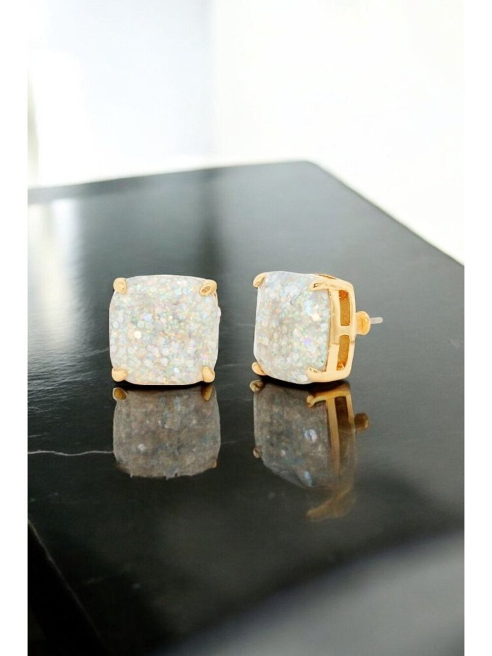 Kate Spade New York Small Square Studs Earrings Small Opal